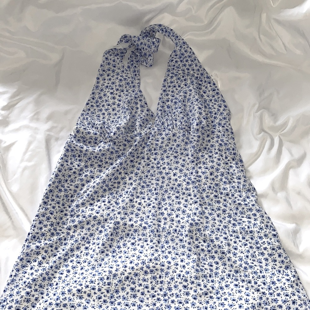 Halter neck floral dress